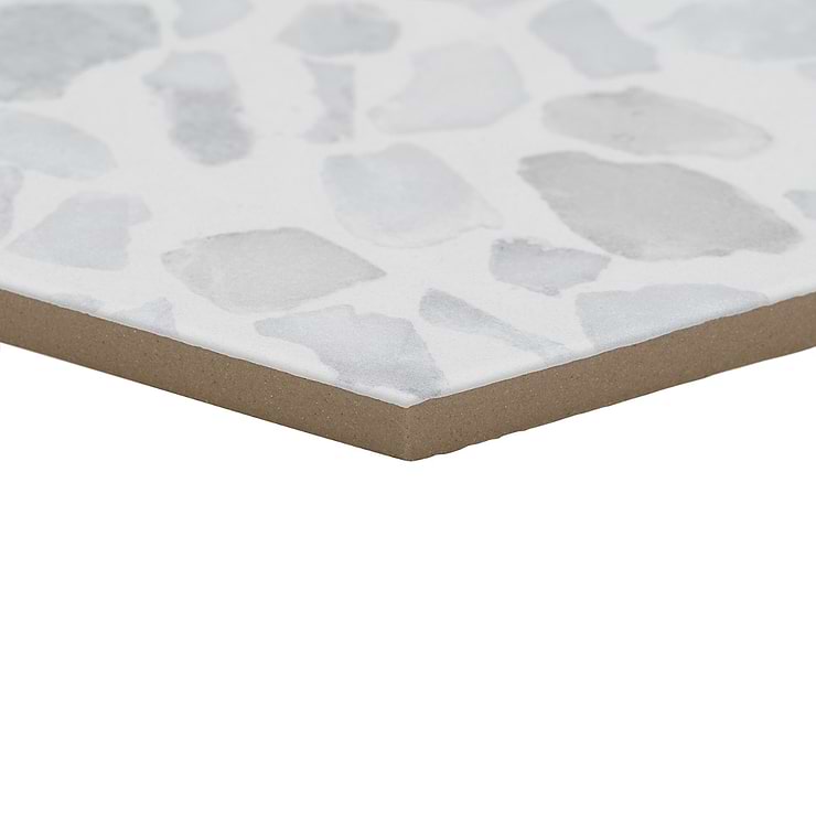 Terrazzo Hex Gray 9" Terrazzo Look Matte Porcelain Tile