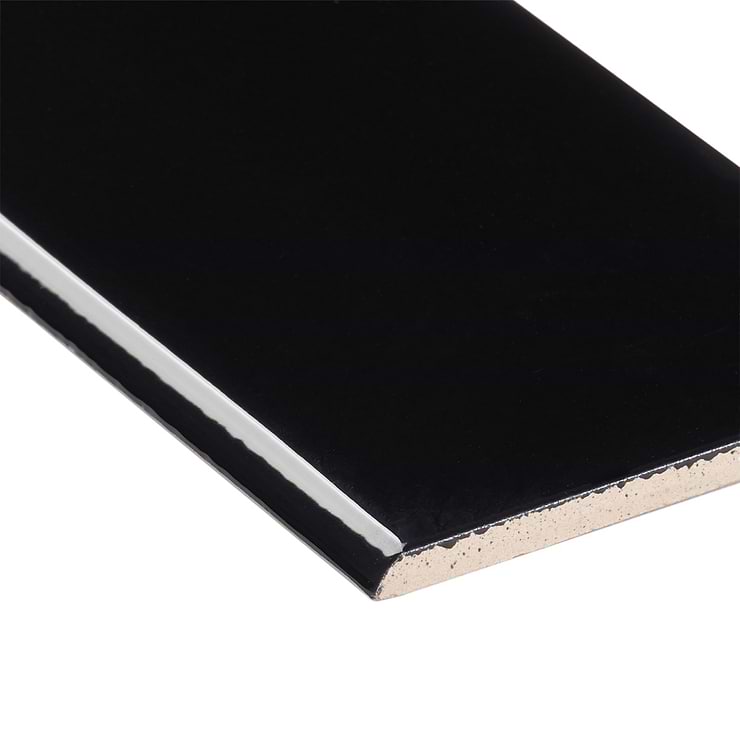 Park Hill Black 4x12 Polished Porcelain Bullnose