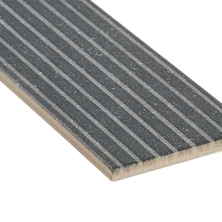Texstone Deco Antracita Dark Gray 4x19 Textured Matte Porcelain Subway Tile