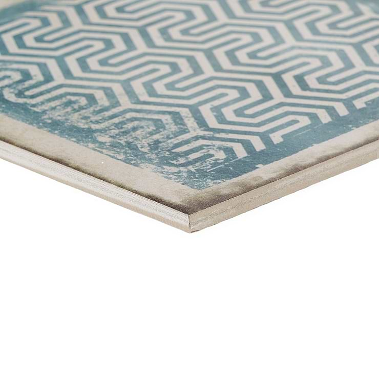 Los Lunas Deco Blue 8x8 Matte Porcelain Tile