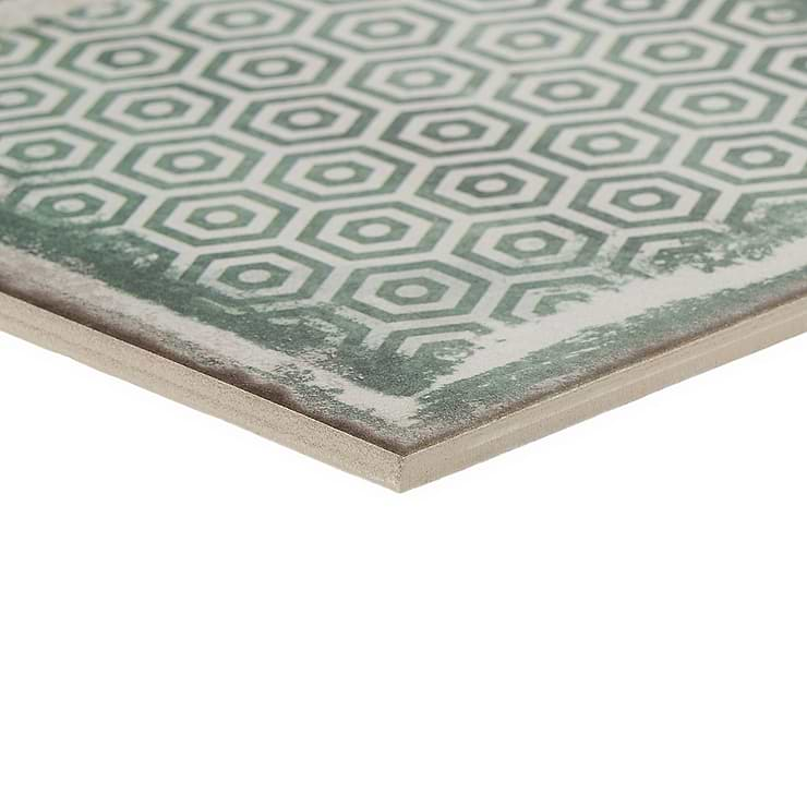 Los Lunas Deco Green 8x8 Matte Porcelain Tile