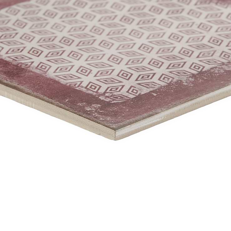 Los Lunas Deco Pink Rose 8x8 Matte Porcelain Tile