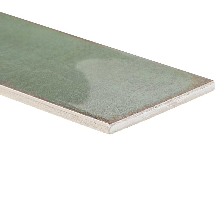 Los Lunas Green 4x12 Polished Ceramic Subway Wall Tile