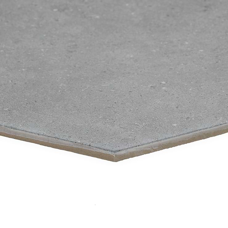 Pergola Graphite 12.5" Hexagon Gray Matte Porcelain Tile