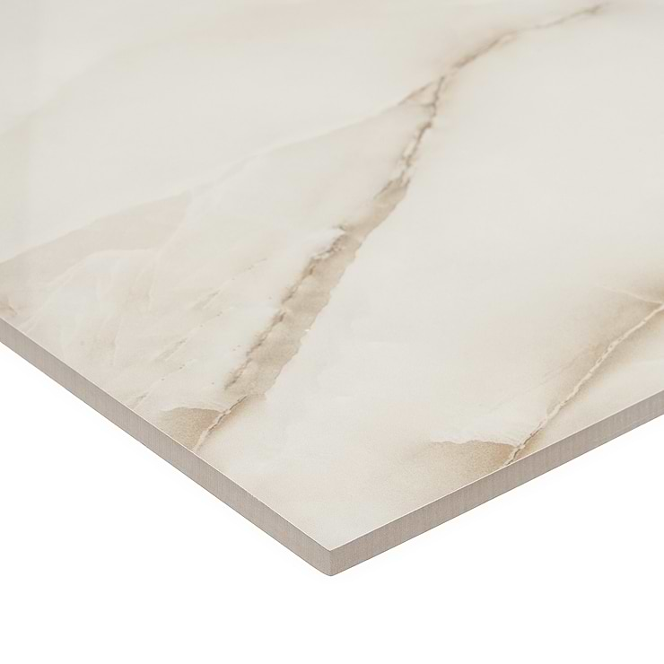 Lumina Onyx Pearl Beige 24x24 Polished Porcelain Tile