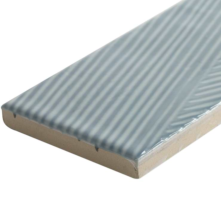 Enigma Ash Blue 2x8 Polished Ceramic Tile