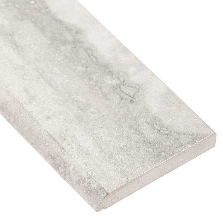 Basic Travertine Silver 2x24 Matte Porcelain Bullnose 