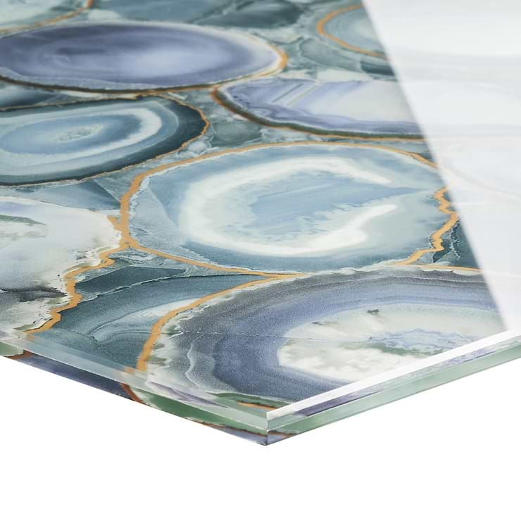 Agate Glass Silver Gray 18x36 Polished Glass Tile