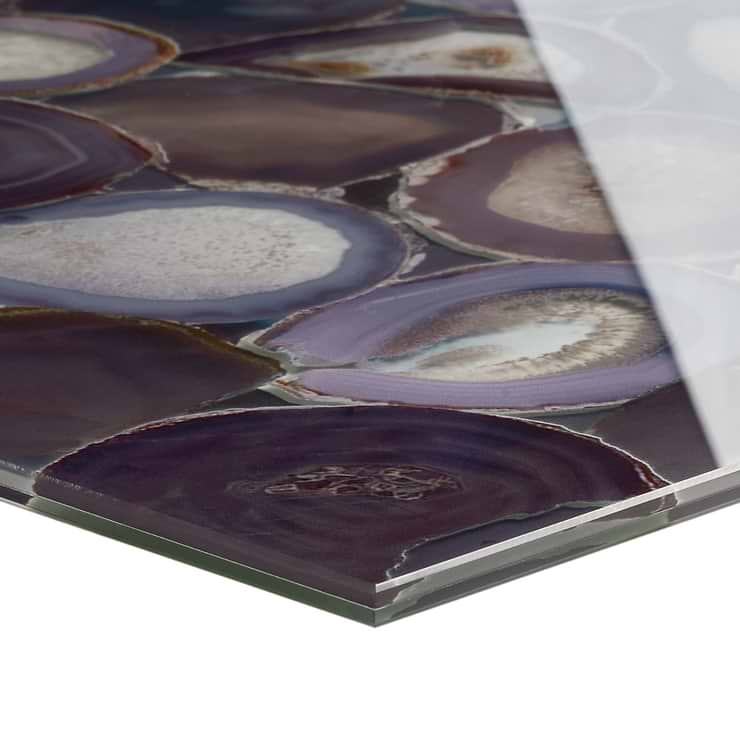 Agate Glass Wisteria Purple 18x36 Polished Glass Tile
