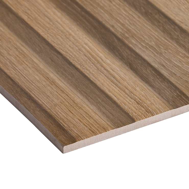 Nobu Ribbon Tan Brown 24x48 Wood Look Matte Porcelain Tile