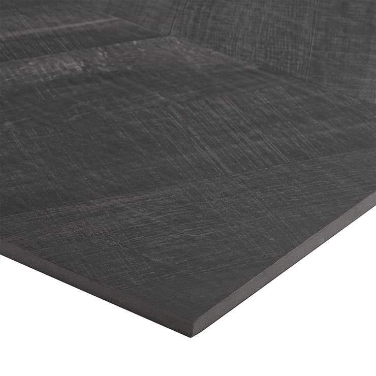 Kenridge Chevron Black 24x48 Wood Look Matte Porcelain Tile