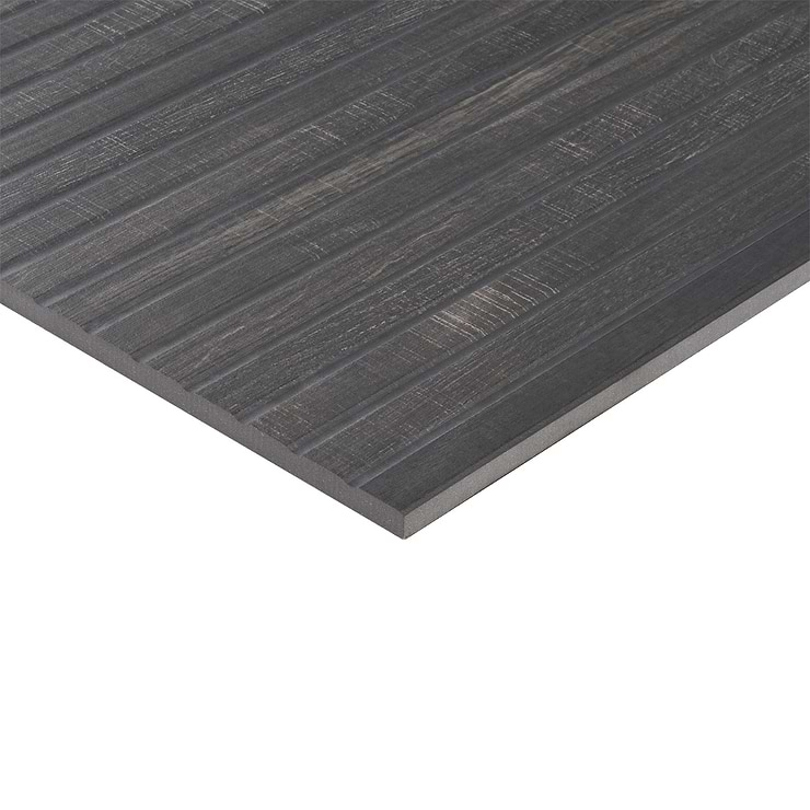 Kenridge Ribbon Black 24x48 Wood Look Matte Porcelain Tile