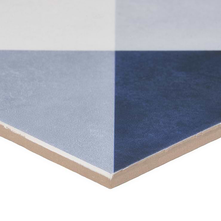 Art Geo by Elizabeth Sutton Cement Deco Blue 8x8 Matte Porcelain Tile