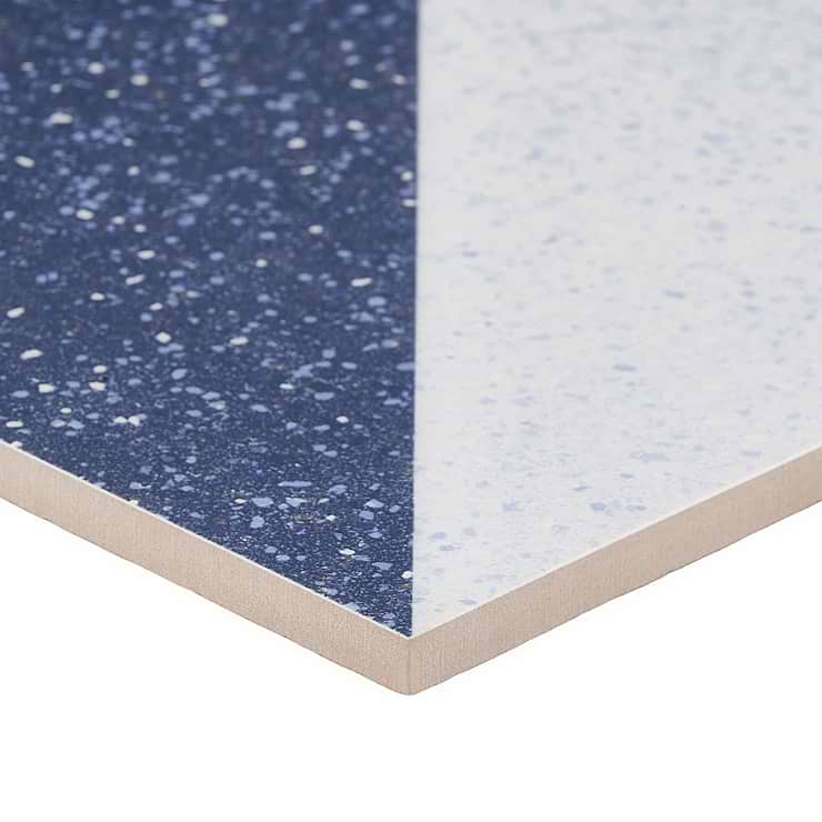 Art Geo Terrazzo Dos Blue by Elizabeth Sutton 8x8 Matte Porcelain Tile