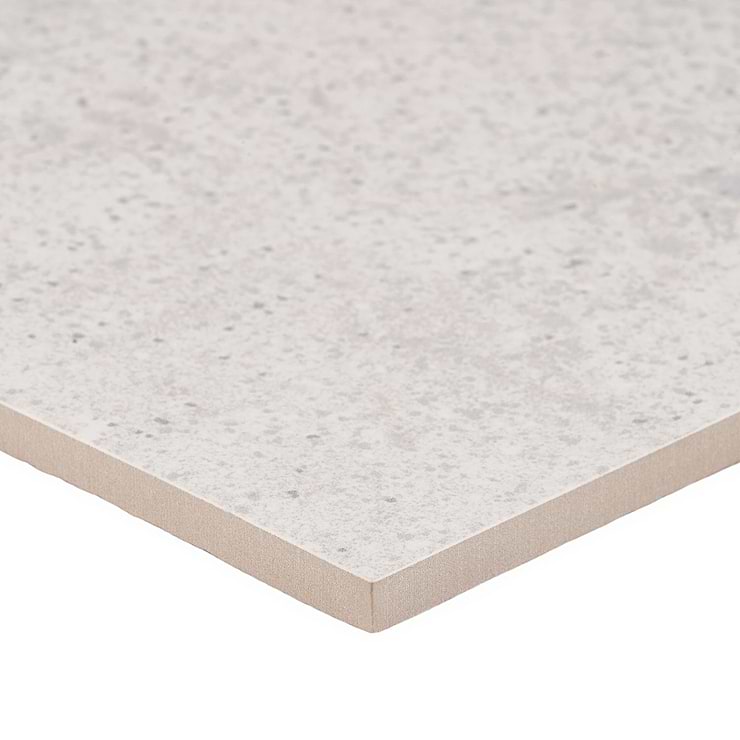Art Geo by Elizabeth Sutton Terrazzo White Grigio 8x8 Matte Porcelain Tile