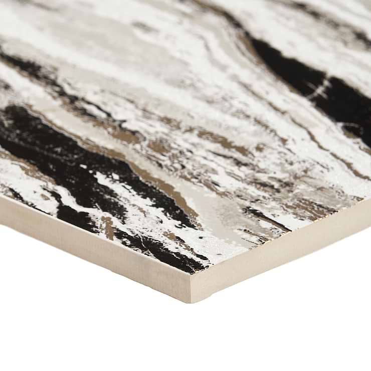 Lux Travertino Black Gold 24x48 Artisan Decor Porcelain Tile