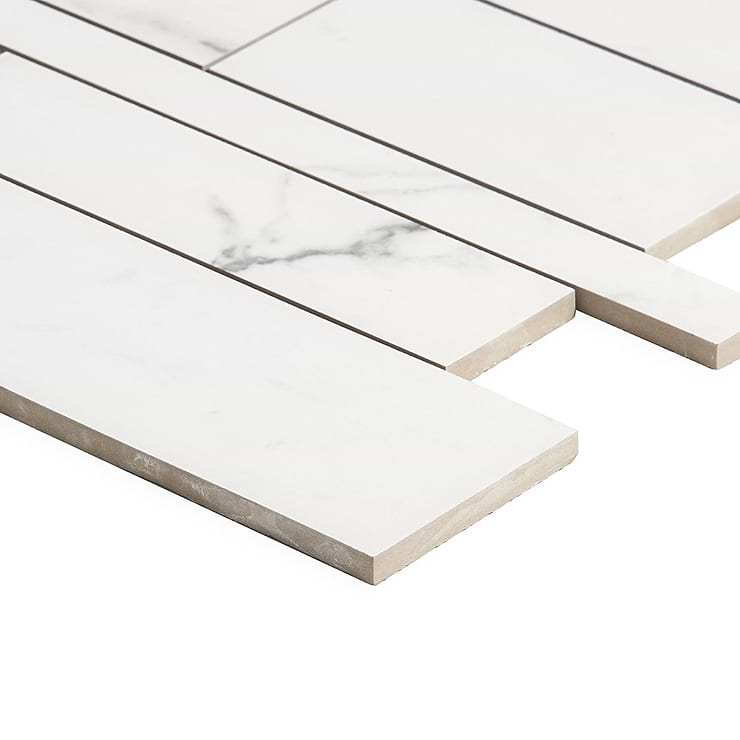 DreamStone Statuario Venato Railroad Matte Porcelain Mosaic