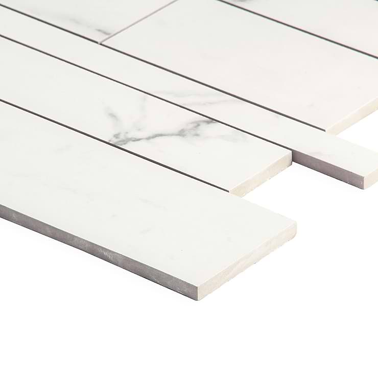 DreamStone Statuario Venato Railroad Polished Porcelain Mosaic