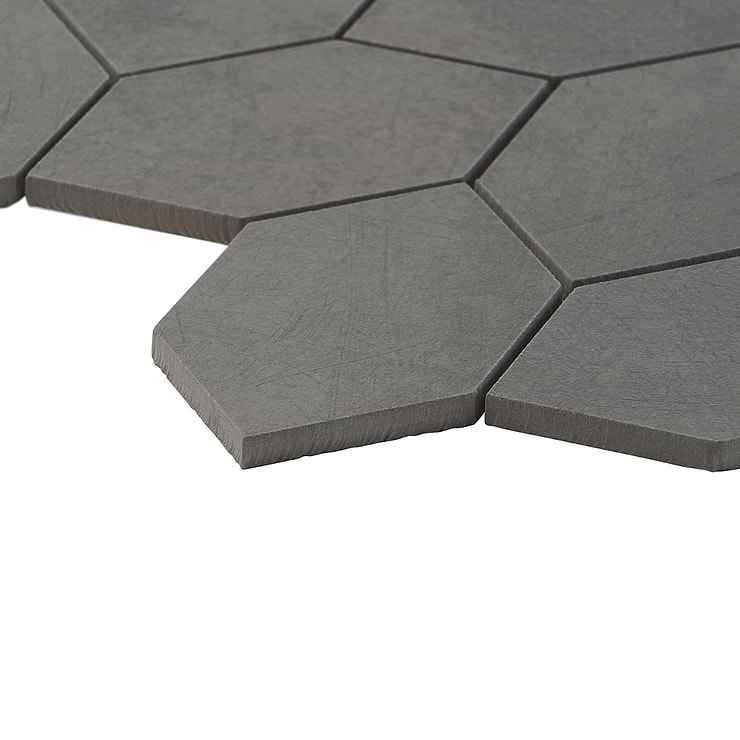 Bond Venom Charcoal Foliage Matte Porcelain Mosaic Tile