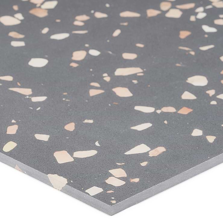 Terrazzo Italy Dolce Grande Gray 24x24 Honed Terrazzo Tile