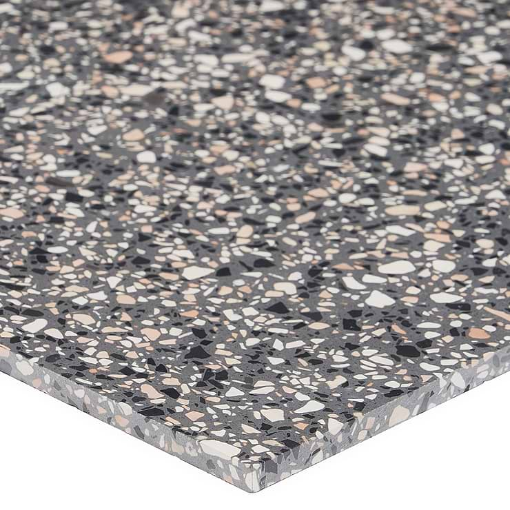 Terrazzo Italy Dolce Mora Gray 24x24 Honed Terrazzo Tile