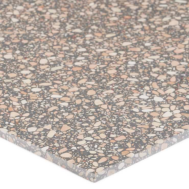 Terrazzo Italy Dolce Rina Gray 24x24 Honed Terrazzo Tile