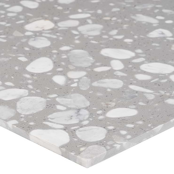 Terrazzo Italy Sacra Grigio Gray 24x24 Honed Terrazzo Tile