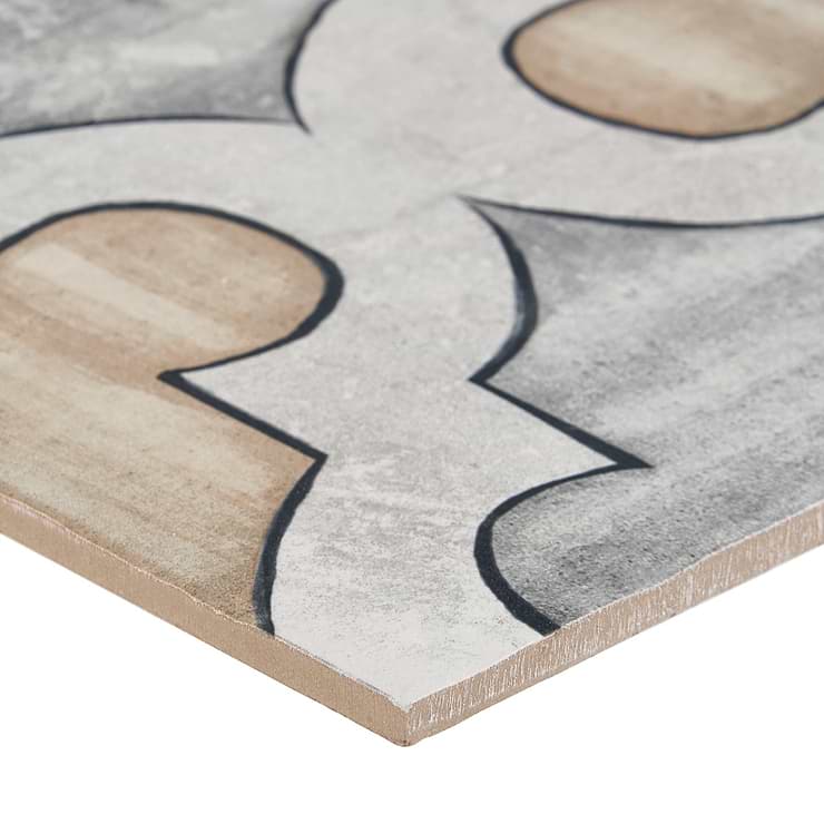 Alesso Deco Picos Beige 8x8 Matte Porcelain Tile