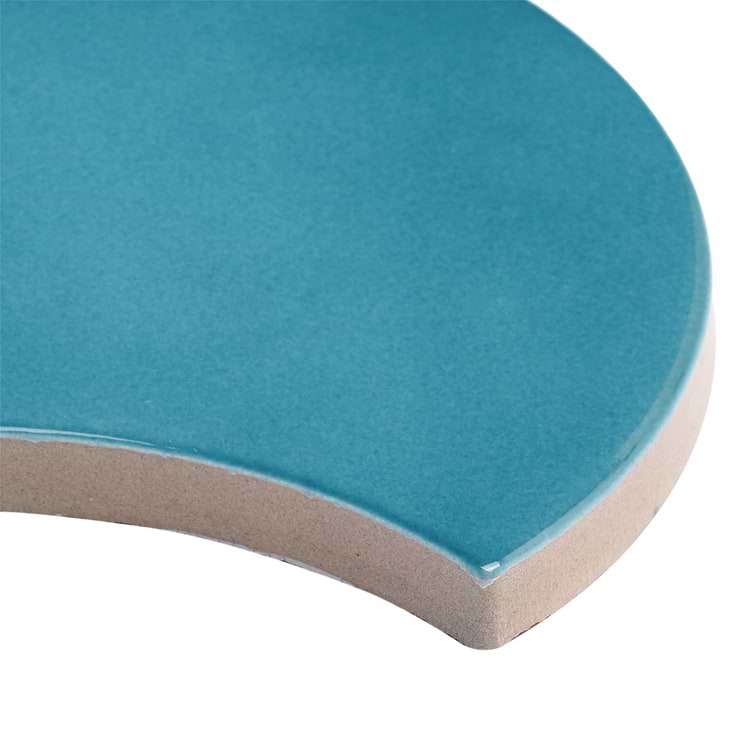 Highwater Turquoise Olive Fishscale 2x5 Polished Ceramic Wall Tile