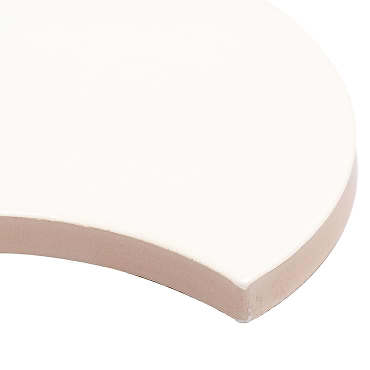 Highwater Rice White Fishscale 2x5 Polished Ceramic Wall Tile