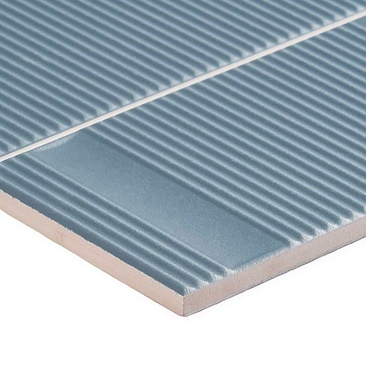 Division Blue 8x16 Fluted 3D Matte Ceramic Wall Tile