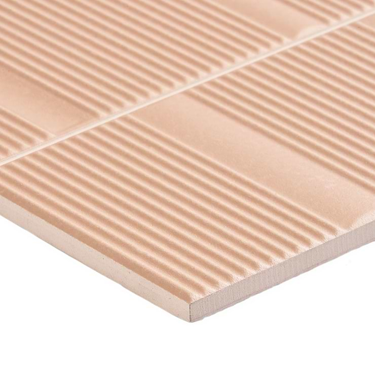 Division Clay Beige 8x16 Fluted 3D Matte Ceramic Wall Tile