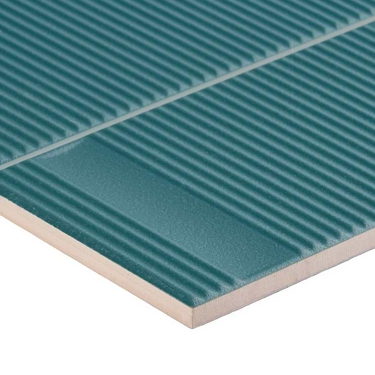 Division Aqua Teal Green 8x16 Fluted 3D Matte Ceramic Wall Tile