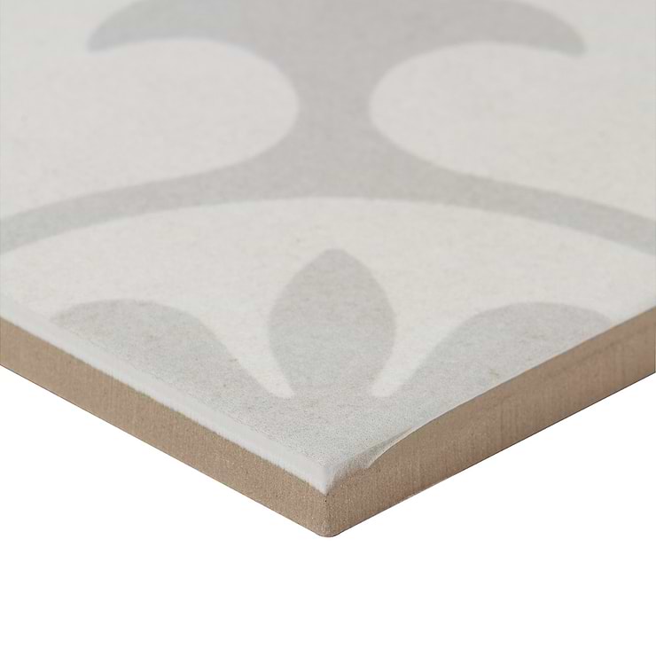 Lapaz Silver Ornate 9x9 Matte Porcelain Tile