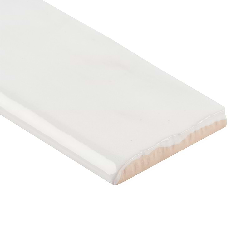 Portmore White 3x8 Glossy Ceramic Bullnose