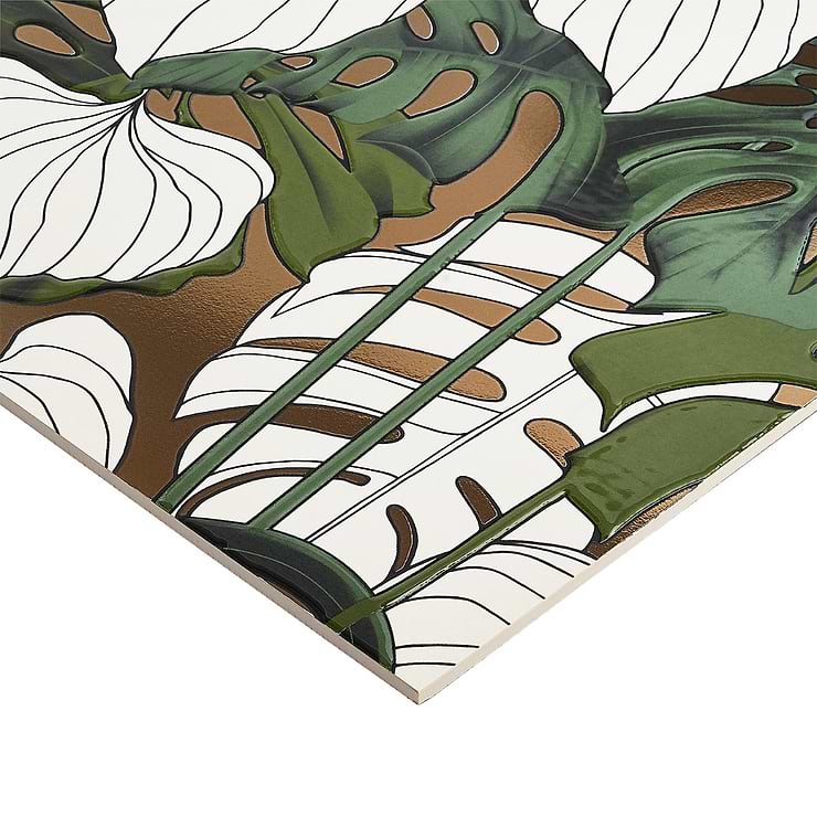 Tropez Foliage Blanco Multicolor 24x48 Artisan Decor Porcelain Tile