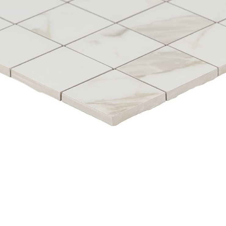 Versilia Calacatta Oro Mosaic Matte 2x2 Porcelain Tile