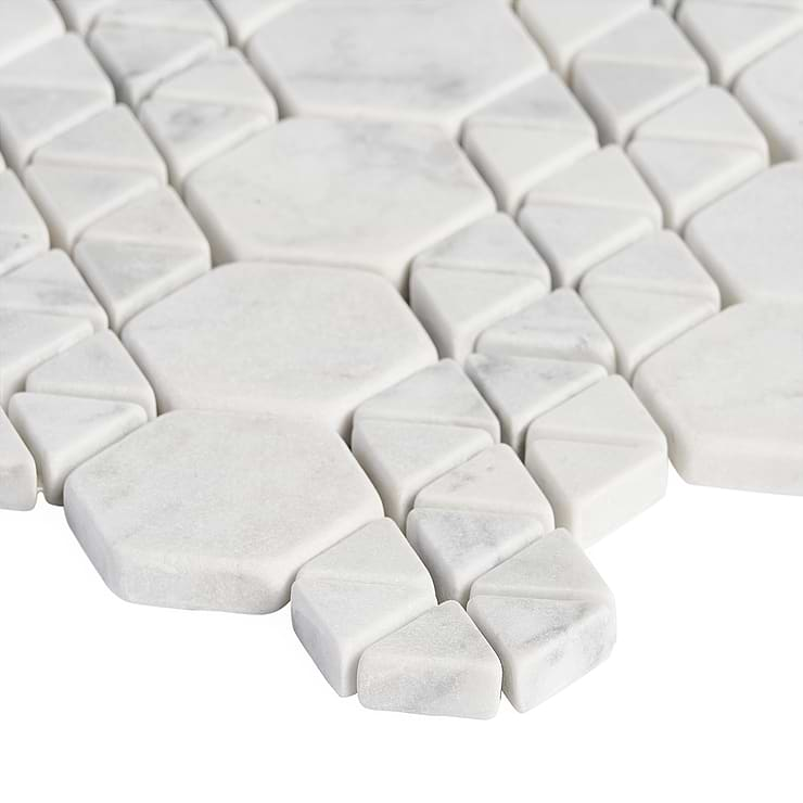 Aspekt Hex Matte White Carrara Mosaic