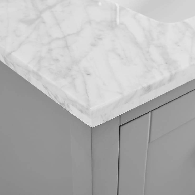 Sheraton 36" Gray Vanity with Carrara Marble Top and Ceramic Basin