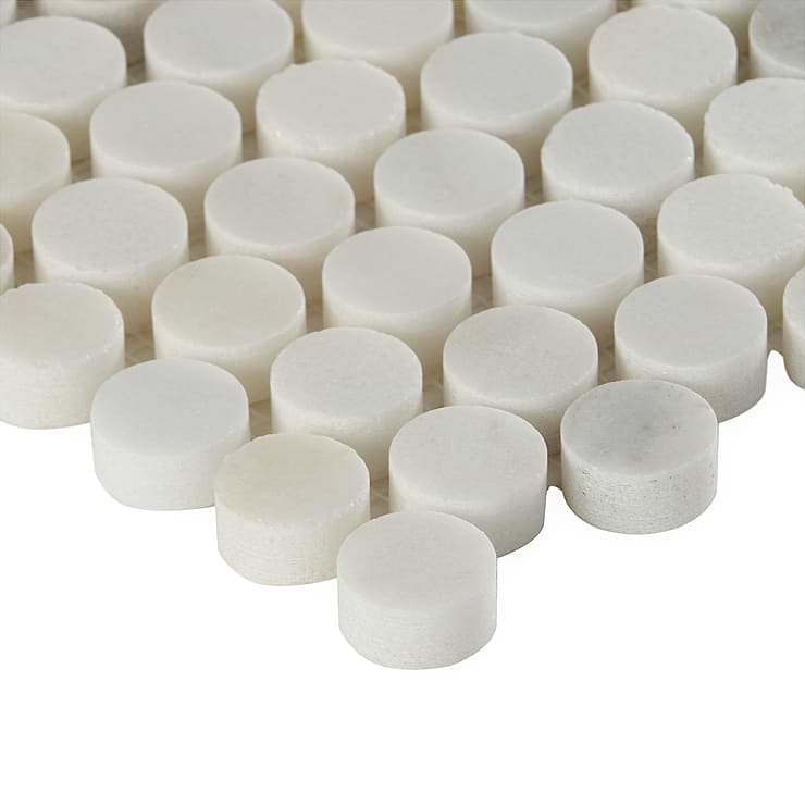 White Jade Polished Marble Penny rounds