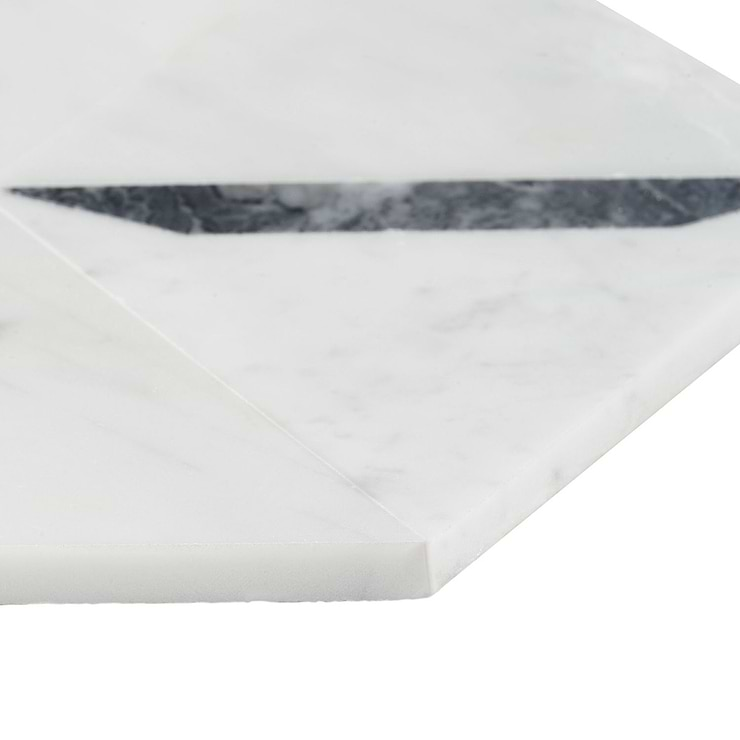 Tres Grigio 5x6 Polished Marble Mosaic Tile