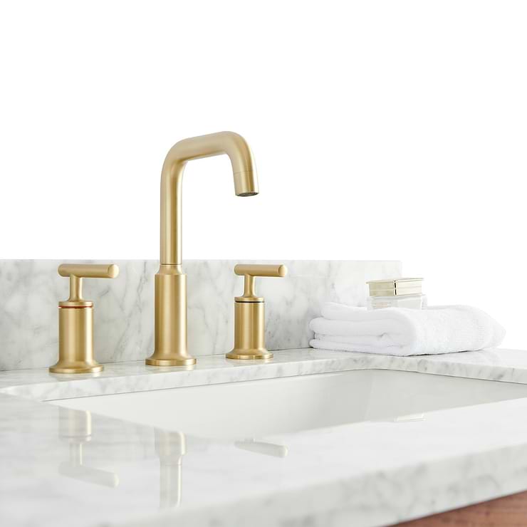 Marilyn 24" Woodgrain Vanity with Carrara Marble Top and Ceramic Basin