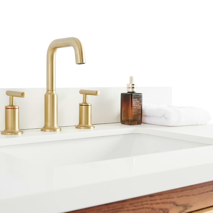 Marilyn 36" Woodgrain Vanity with Pure White Quartz Top and Ceramic Basin