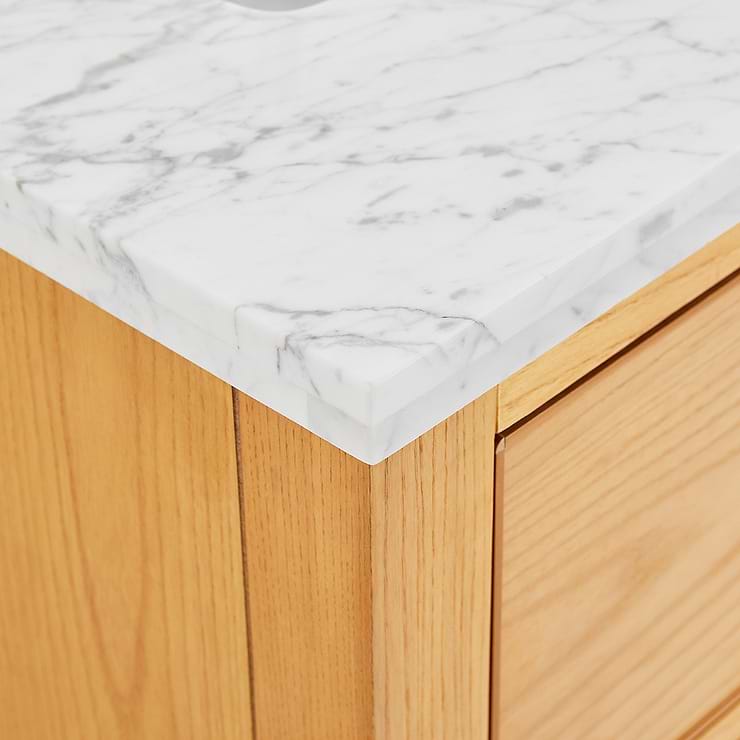 Dayton 24" Woodgrain Vanity with Carrara Marble Top and Ceramic Basin
