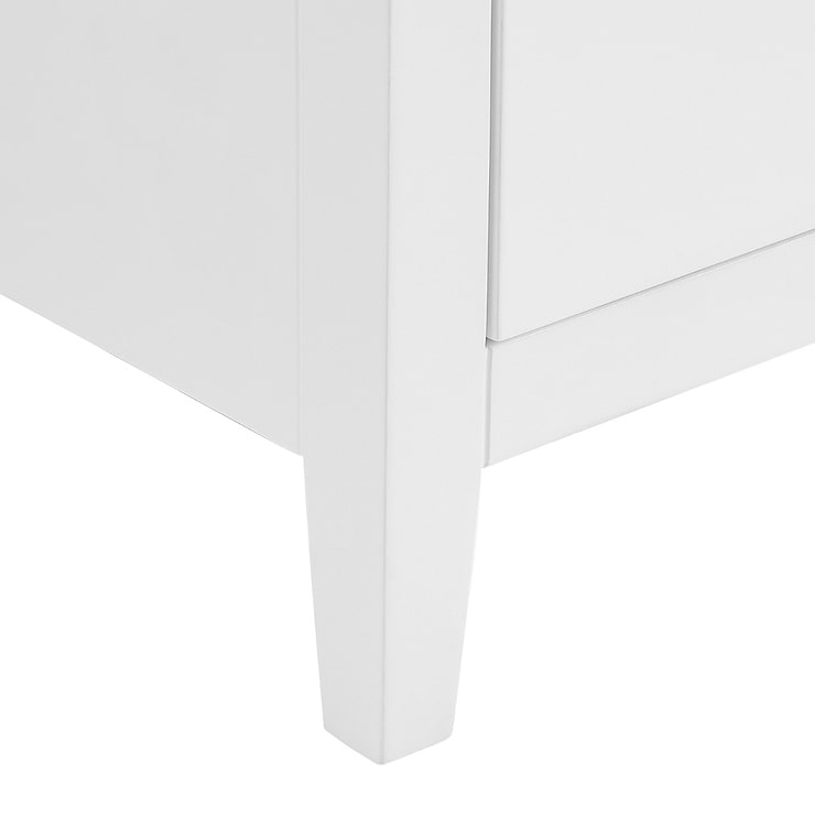 Iconic 36" White and Silver Vanity with Pure White Quartz Top and Ceramic Basin