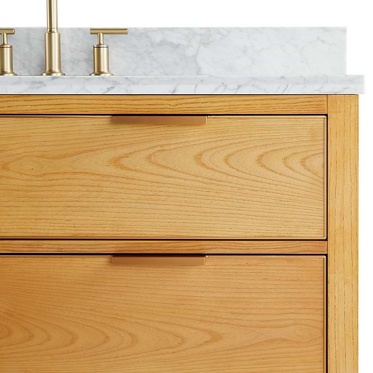 Dayton 48" Woodgrain Vanity with Carrara Marble Top and Ceramic Basin