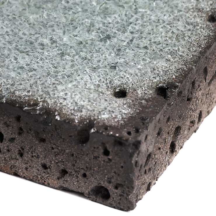 LavaArt Caspian Gray 3x12" Brick Look Crackled Glossy Lava Stone Subway Tile