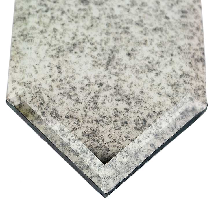 Beveled Paris Gray Hexagon Antique Mirror Tile