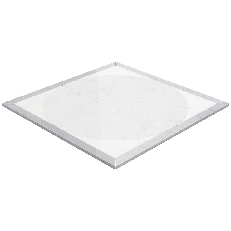 Cadre Grisaille Gray 20x20 Polished Marble Mosaic Tile