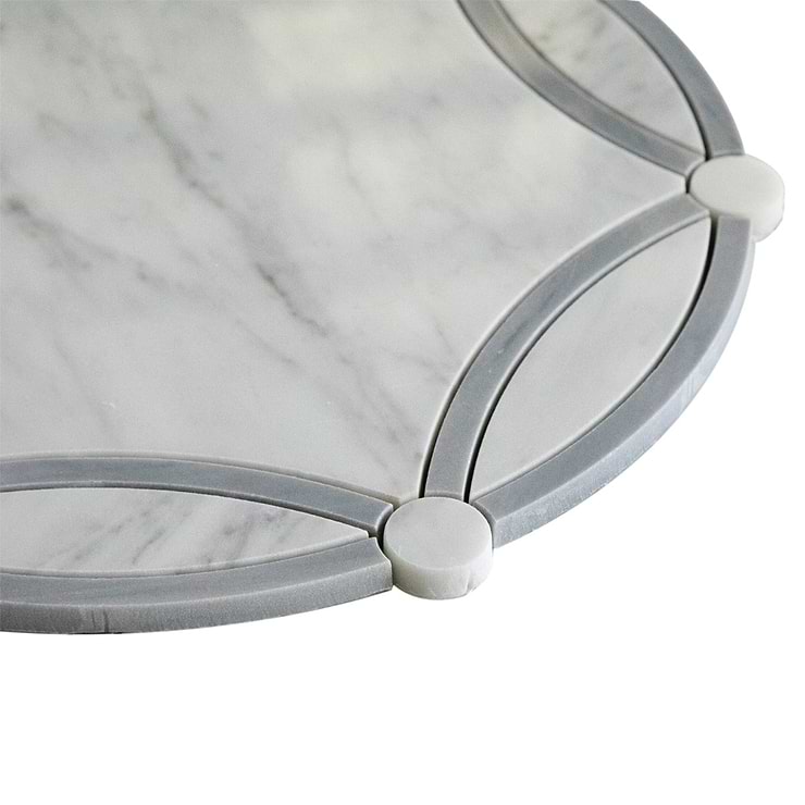 Celine Carrara White Polished Marble Mosaic Tile